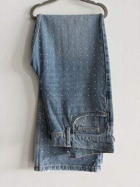 Zara Embellished Straight Leg Jeans size 6